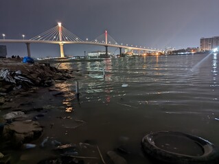 night photo of the big river in basra © Mohammed