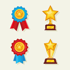 four golden awards icons