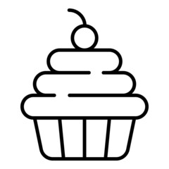 Cake Flat Icon Isolated On White Background