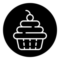 Cake Flat Icon Isolated On White Background