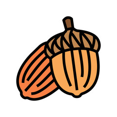 acorn nut color icon vector. acorn nut sign. isolated symbol illustration