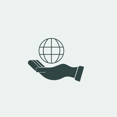 World vector icon illustration sign
