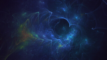 3D rendering abstract multicolor fractal light background