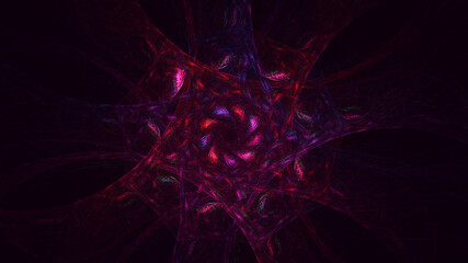3D rendering abstract multicolor fractal light background