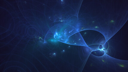 3D rendering abstract multicolor fractal light background