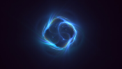 3D rendering abstract multicolor fractal light background