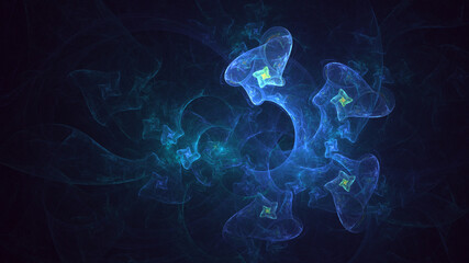 3D rendering abstract multicolor fractal light background