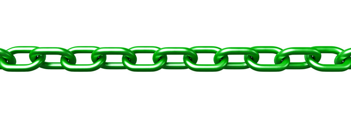 Green chain 3d model isolated on white background - 486381166