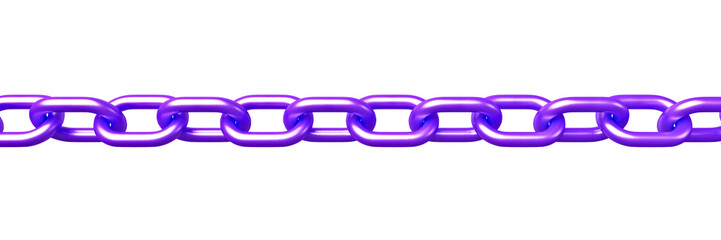 Purple chain 3d model isolated on white background - 486381170