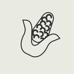 maize corn vector icon illustration sign