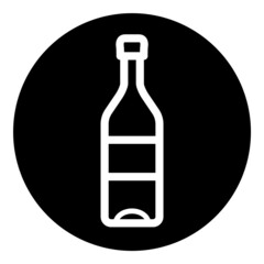 Bottle Flat Icon Isolated On White Background