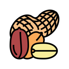 Obraz premium peanut nut color icon vector. peanut nut sign. isolated symbol illustration