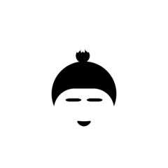 japanese face on white background