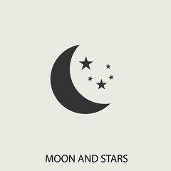 Moon_and_stars vector icon illustration sign