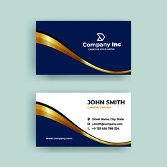 Elegant Dark Blue And Business Card