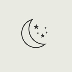 Moon_and_stars vector icon illustration sign