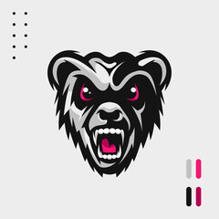 Angry Panda Mascot Gaming Esport Logo Design