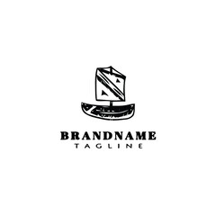 boat logo cartoon icon design template black isolated vector