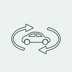 Obraz premium Car_rotation vector icon illustration sign