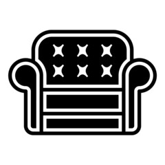 Armchair Flat Icon Isolated On White Background