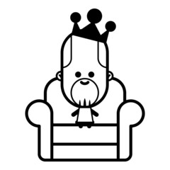 King In The Chair Flat Icon Isolated On White Background