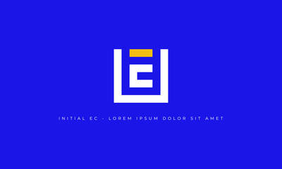 Fototapeta premium vector graphic illustration logo design for monogram letter E C in modern style