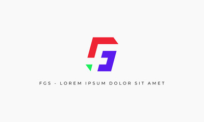 vector graphic illustration logo design for monogram combination letter F G S in multiple color