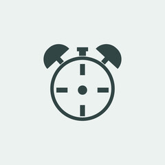 Alarm clock vector icon illustration sign