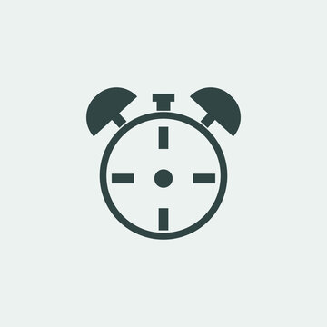 Alarm clock vector icon illustration sign