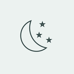 Moon and stars vector icon illustration sign