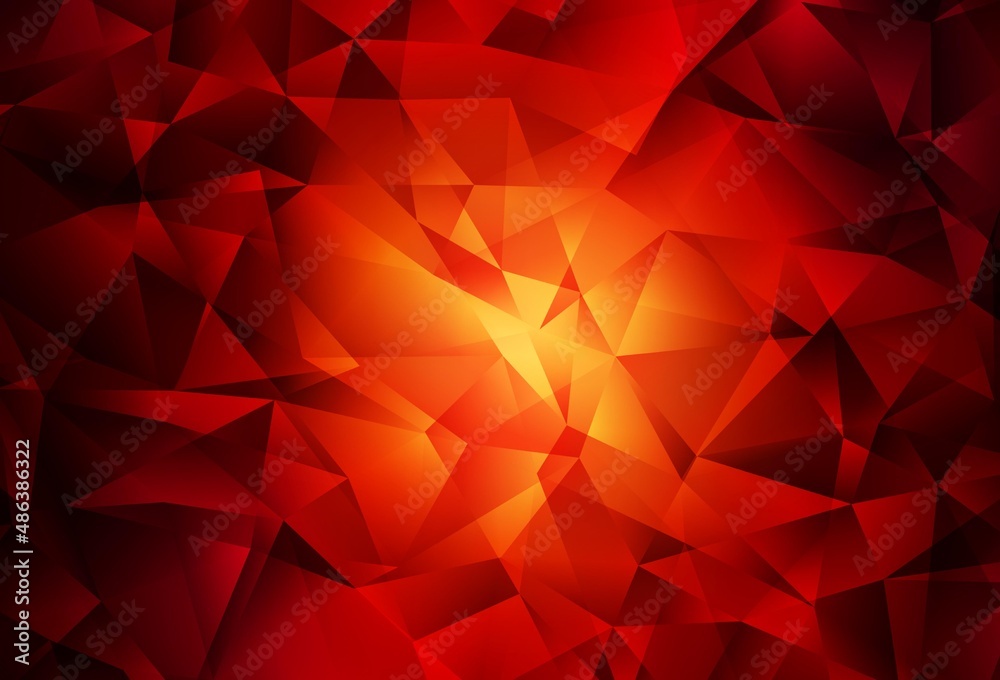 Wall mural dark red vector abstract polygonal pattern.