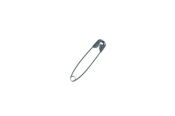 Safety pin  on white background.