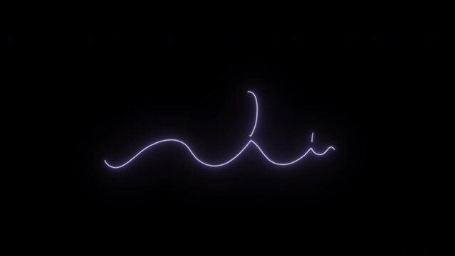 Hand Drawn Doodle Style Valentine's Day or Love Concept. Isolated Glowing neon line light Heart Drawing. Continuous Line Drawing of Heart Trendy Minimalist animation. Hand drawn heart with thin line.