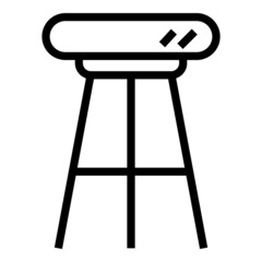 Bar Stool Flat Icon Isolated On White Background