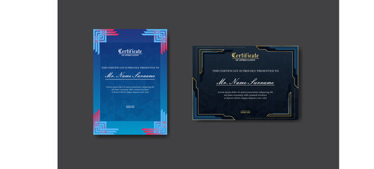 modern, premium and elegant set of award certificate design