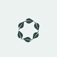 Obraz premium Leaves vector icon illustration sign