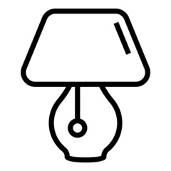 Table Lamp Flat Icon Isolated On White Background