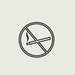 No smoking vector icon illustration sign