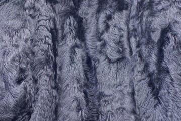 natural texture of black fur on a winter coat