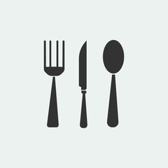 Cutlery set vector icon illustration sign