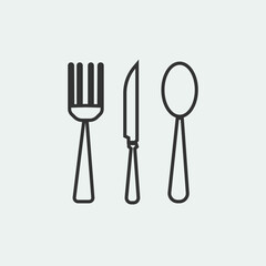 Cutlery set vector icon illustration sign