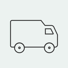 Delivery van vector icon illustration sign