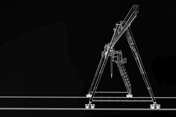 Gantry crane 3d model isolated on background 
