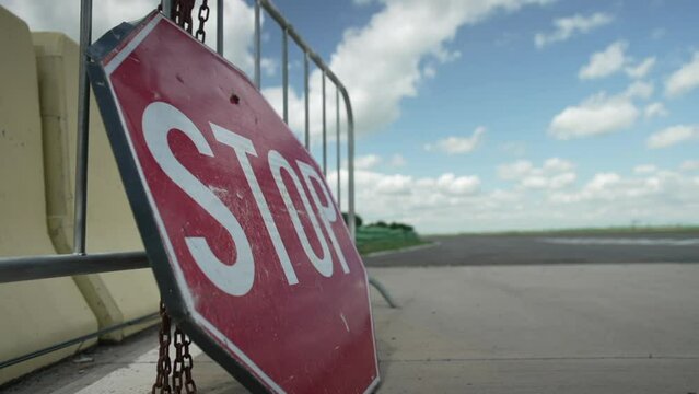 Rusty abandoned Stop sign at the racing track