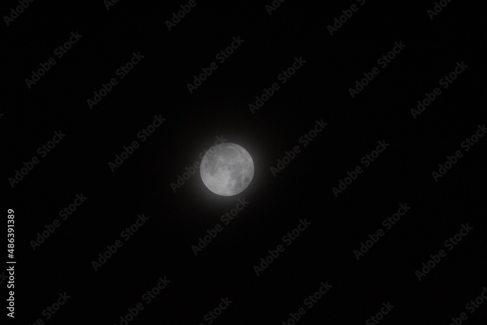 Wall mural moon and clouds