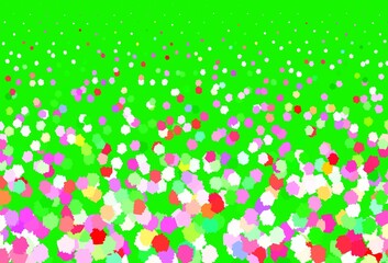 Light Pink, Green vector background with abstract shapes.