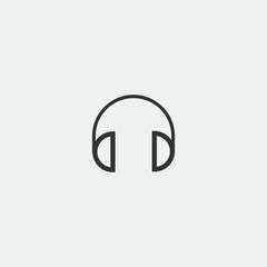 Headphones vector icon illustration sign