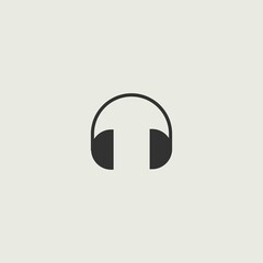 Headphones vector icon illustration sign
