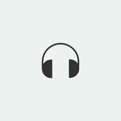 Headphones vector icon illustration sign