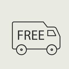 Free delivery truck vector icon illustration sign